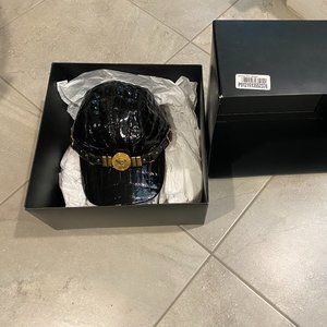 New Versace Women's Medusa Medallion Leather Cap!!